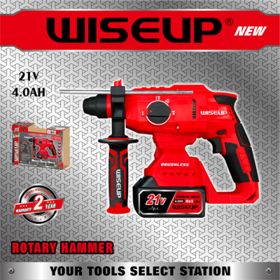 WISEUP PERFORATEUR AVEC 1 BATTERIE + CHARGEUR 21V 4AMP 171406