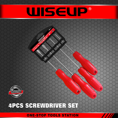 WISEUP JEU DE TOURNEVIS ROUGE PLAT AMERCAIN 100MM/150MM 4PCS 090215