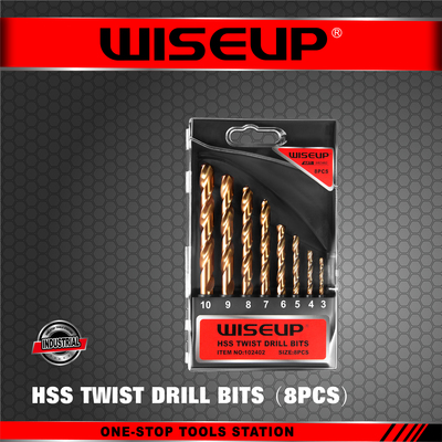 WISEUP JEU MECHE ACIER HSS 8PCS (3-4-5-6-7-8-9-10MM) 102402