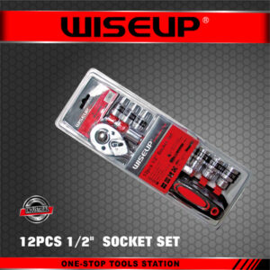 WISEUP JE DOUILLE+CLIQUET 1/2" 12PCS 070205