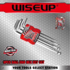 WISEUP JEU CLE ALLEN TETE SPHERIQUE 9PCS PM/MM/GM