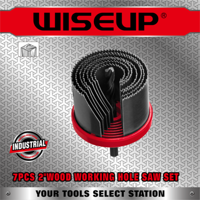 WISEUP JEU SCIE CLOCHE PLACO/BOIS OUVERT 07PCS 2" 26MM-63MM 103108