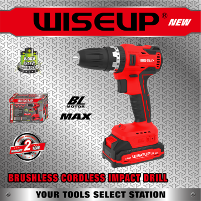 WISEUP VISEUSE PERCUTION MANDRIN PLASTIQUE 10MM 50NM BRUSHLESS 21V 1BT 2AH+CHARGEUR+SACOCHE 171414