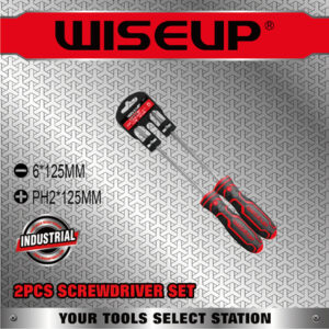WISEUP JEU DE TOURNEVIS NOIR 2PCS PLAT AMERCAIN 125MM 090210